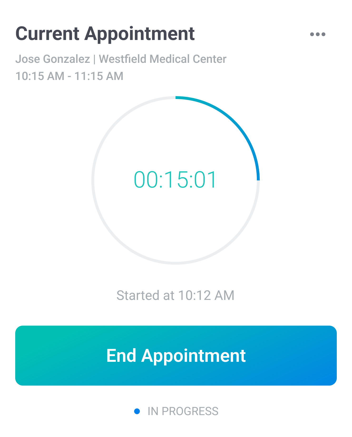 In progress dashboard widget