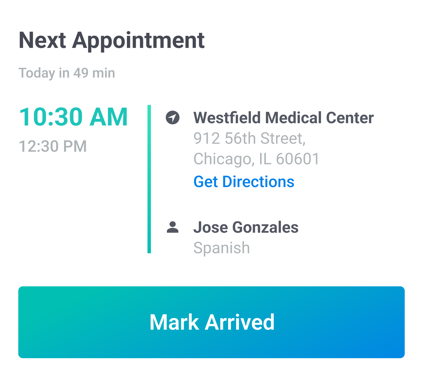Next up dashboard widget