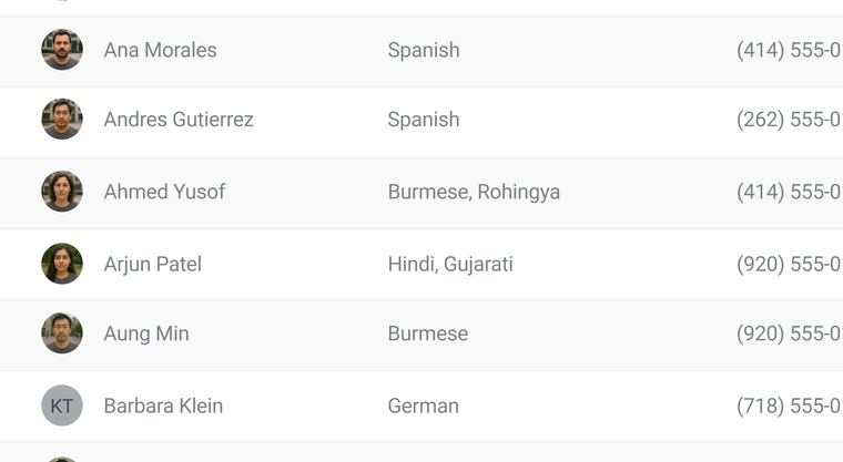 Interpreter directory rows
